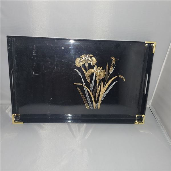 Vintage Oragiri Black Lacquerware Serving Tray