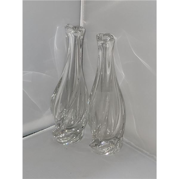 Pair of Thick Signed Vtg Vases