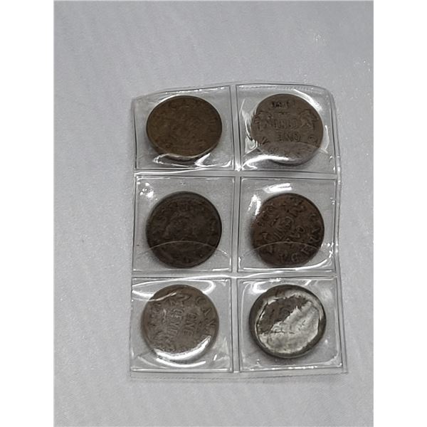 Lot of 6 Pennies - All 1930s