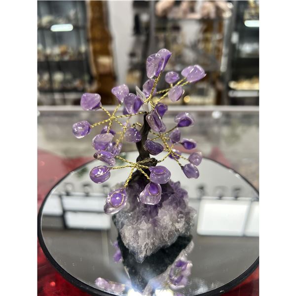 4.5 inch AMETHYST CRYSTAL TREE WITH AMETHYST BASE WITH 7 BRANCH