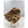 Image 3 : 6 X 4.5  INCH DOG TOOTH RED CALCITE SPECIMEN WITH PYRITE ON STAND