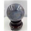 Image 5 : 16 INCH CIRCUMFERENCE AMETHYST SPHERE WITH CALCITE  FROM BRAZIL