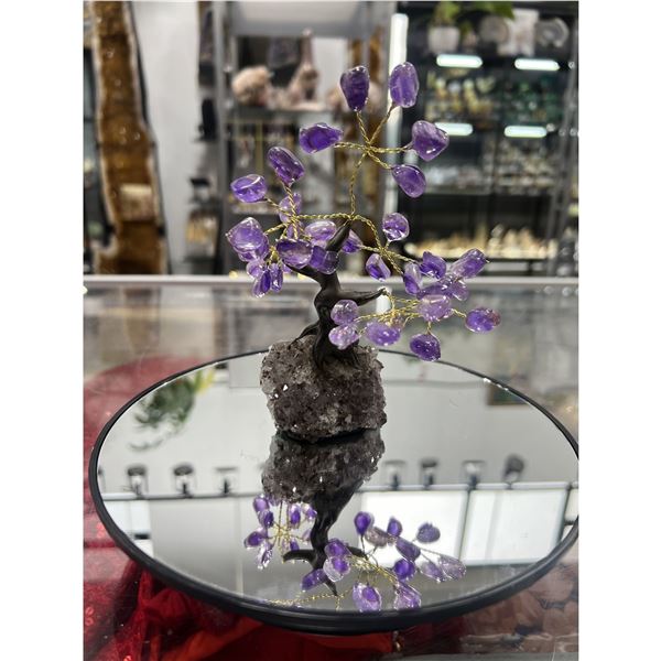 4.5 inch AMETHYST CRYSTAL TREE WITH AMETHYST BASE WITH 7 BRANCH