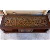 Image 1 : Wooden Coffee Table w/ Carved Top & 2-Door Cabinet 60" x 20" x 17"H