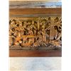 Image 7 : Wooden Coffee Table w/ Carved Top & 2-Door Cabinet 60" x 20" x 17"H