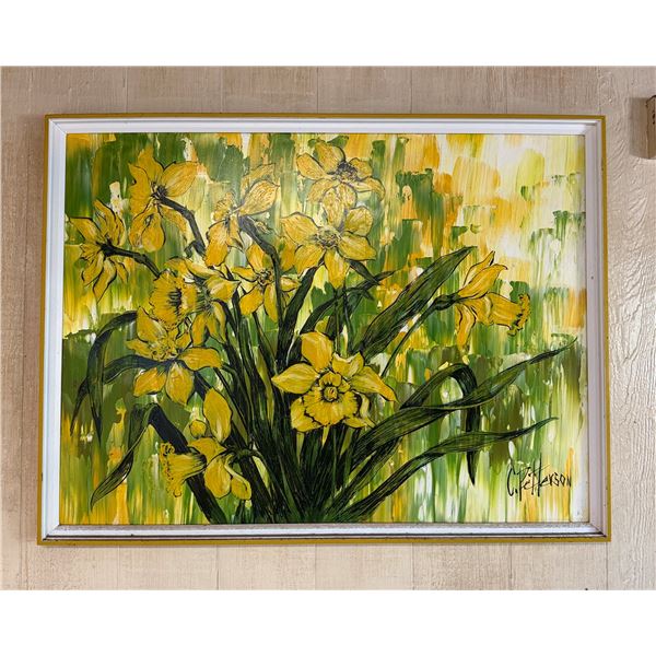 Floral Artwork by C. Petterson 42" x 32", Framed