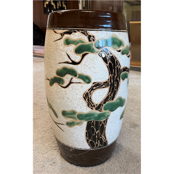 Tall Asian Vase w/ Tree Motif 11.5" Dia, 25"H