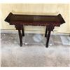 Image 2 : Carved Wooden Entry Table w/ Scrolled Ends 49" x 14" x 33"H