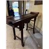 Image 5 : Carved Wooden Entry Table w/ Scrolled Ends 49" x 14" x 33"H