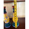 Image 6 : Qty 2 Ceramic Candlestick Holders Hand Painted by Milson & Louis 4" Dia, 10"H