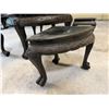 Image 6 : Carved Round Tea Table Set w/ 4 Matching Nesting Stools 30" Dia, 19"H