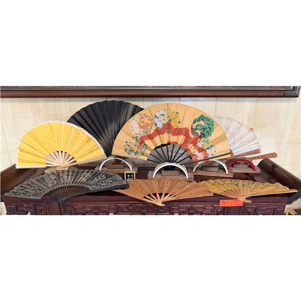 Multiple Asian Fans w/ Some Bases, Misc Sizes