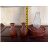 Image 10 : Wooden Hurricane Lamp & 2 Candle Holders, Misc Sizes