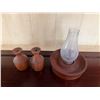 Image 2 : Wooden Hurricane Lamp & 2 Candle Holders, Misc Sizes
