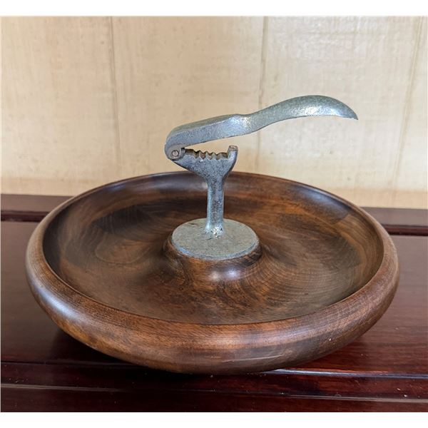 Hawaii Hardwoods Nut Bowl w/ Integrated Nutcracker, 9.5" Dia, 7.5"H