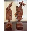 Image 1 : Qty 2 Carved Wooden Asian Sculptures, Misc Sizes