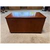 Image 6 : Wooden Chest w/ Asian Characters, Handles & Inside Drawer 36" x 20" x 20"H