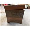 Image 12 : Carved Wooden Chest w/ Hinged Lid Made in Hong Kong 40" x 21" x 23"H