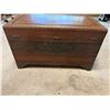 Image 13 : Carved Wooden Chest w/ Hinged Lid Made in Hong Kong 40" x 21" x 23"H