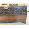 Image 5 : Carved Wooden Chest w/ Hinged Lid Made in Hong Kong 40" x 21" x 23"H