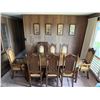 Image 2 : Oval Wooden Dining Table w/ Leaf Extension 80" x 44" x 30"H  & 8 Chairs 18" x 45"H