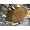 Image 4 : Oval Wooden Dining Table w/ Leaf Extension 80" x 44" x 30"H  & 8 Chairs 18" x 45"H