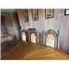 Image 5 : Oval Wooden Dining Table w/ Leaf Extension 80" x 44" x 30"H  & 8 Chairs 18" x 45"H