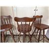 Image 6 : Qty 3 Wooden Bar-Height Chairs w/ Footrests 18" x 15" x 41"H