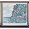 Image 1 : Molokai Mule Trail to Kalaupapa Artwork by Guy Buffet (?) 15.5" x 15", Framed