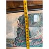 Image 8 : Molokai Mule Trail to Kalaupapa Artwork by Guy Buffet (?) 15.5" x 15", Framed