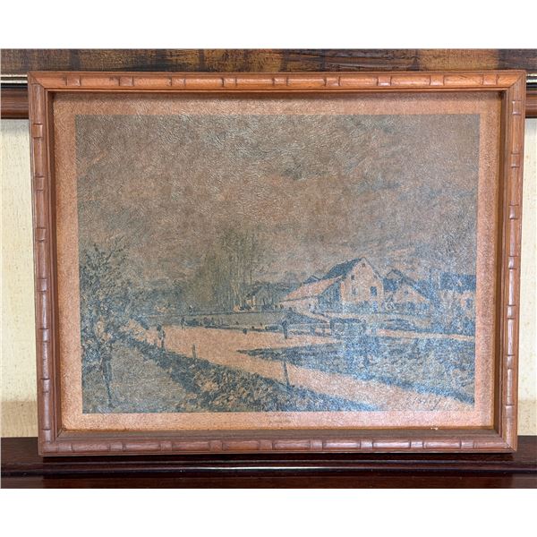 Canal de l'Ourcq Artwork by Alfred Sisley 19" x 15", Framed