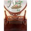 Image 3 : Cats in a Basket Wooden Floral Table Screen 15" Dia, 21.5"H
