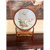 Image 5 : Cats in a Basket Wooden Floral Table Screen 15" Dia, 21.5"H