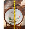 Image 7 : Cats in a Basket Wooden Floral Table Screen 15" Dia, 21.5"H
