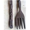 Image 3 : Large Carved Wooden Spoon & Fork 21"L