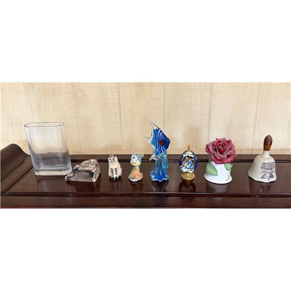 Multiple Décor:  Petrified Wood, Animal Figurines, Bells, etc Misc Sizes