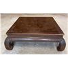 Image 1 : Low Wooden Table w/ Curved Legs 42" x 42" x 15"H