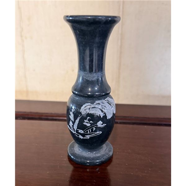 Blue Vase w/ Landscape Design 2" Dia, 5"H