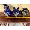 Image 8 : Qty 3 Asian Floral Vases w/ Artificial Flowers, Misc Sizes
