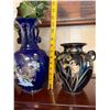 Image 9 : Qty 3 Asian Floral Vases w/ Artificial Flowers, Misc Sizes