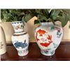 Image 3 : Qty 4 Asian Floral Vases w/ Artificial Flowers, Misc Sizes