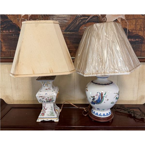 Qty 2 Table Lamps: Franklin Mint & Lamp of the Celestial Legends, Misc Sizes
