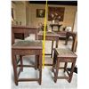 Image 12 : Set of 4 Carved Wooden Nesting Tables 18" x 13" x 26" (largest)
