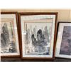 Image 2 : Qty 3 Asian Artworks w/ Calligraphy, Misc Sizes, Framed