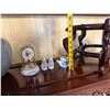 Image 10 : Wooden Plant Stand, 3 Vases, Pitcher & Clock, Misc Sizes