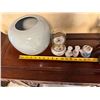 Image 11 : Wooden Plant Stand, 3 Vases, Pitcher & Clock, Misc Sizes