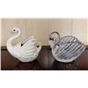 Image 1 : Qty 2 Swan Figure Bowls, Misc Sizes