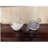 Image 4 : Qty 2 Swan Figure Bowls, Misc Sizes