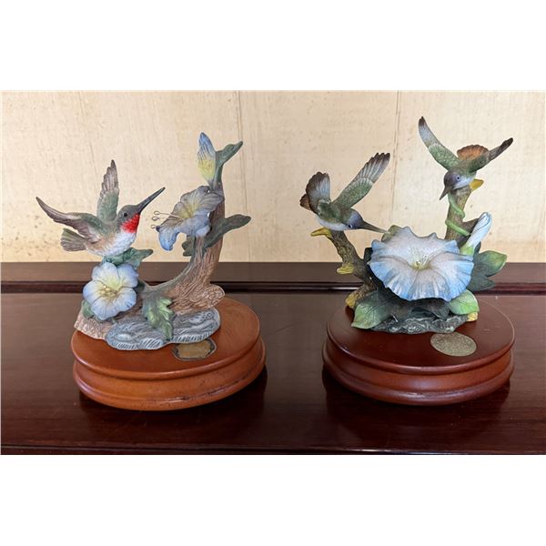 Qty 2 Heritage House Forever in Love Hummingbird Music Boxes