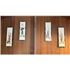 Image 1 : Qty 4 Asian Wall Panels w/ 3D Carved Vase & Floral Arrangements 12" x 36"